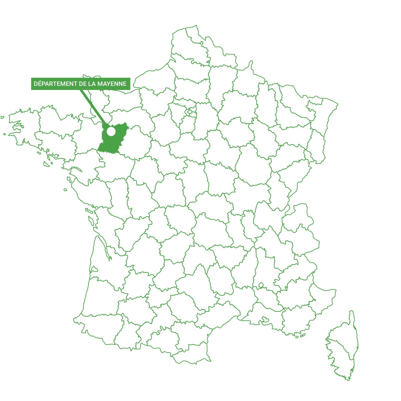 Carte de la Mayenne