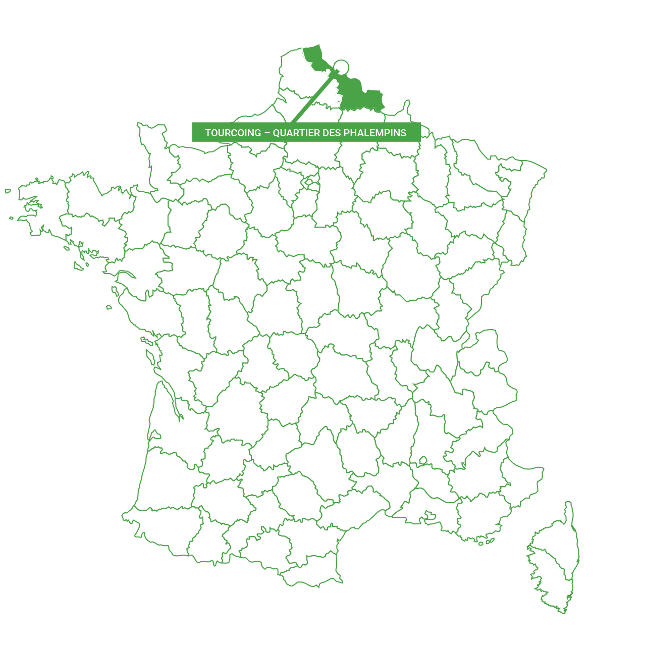 Carte de Tourcoing